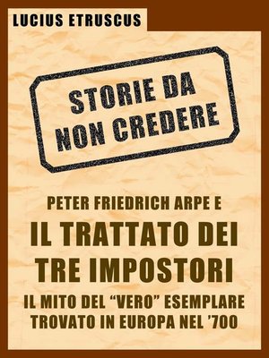 cover image of Arpe e il Trattato dei Tre Impostori (Storie da non credere 3)